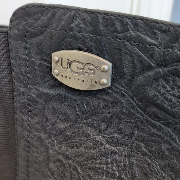 UGG Black Textured Heeled Boots - Picture 2 of 7